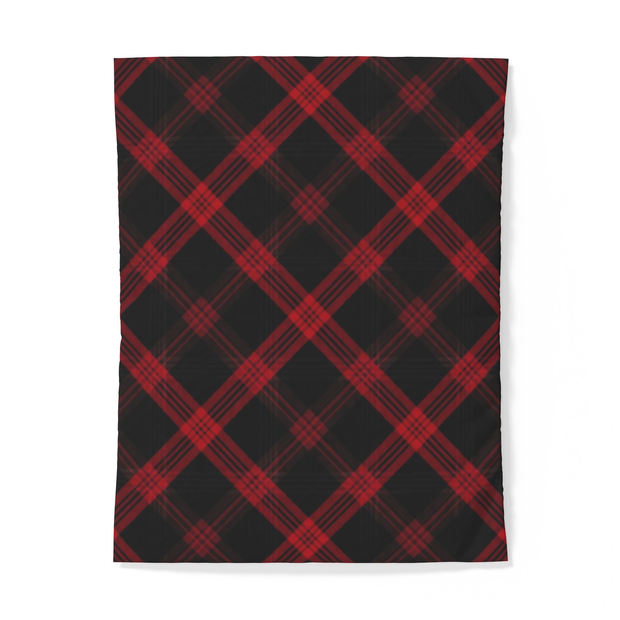 Red & Black Plaid Cotton Duvet Cover