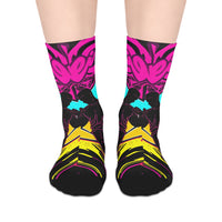 Vibrant Neon Tribal Mid-Length Socks