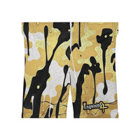 Gold Camo Drip Biker Shorts