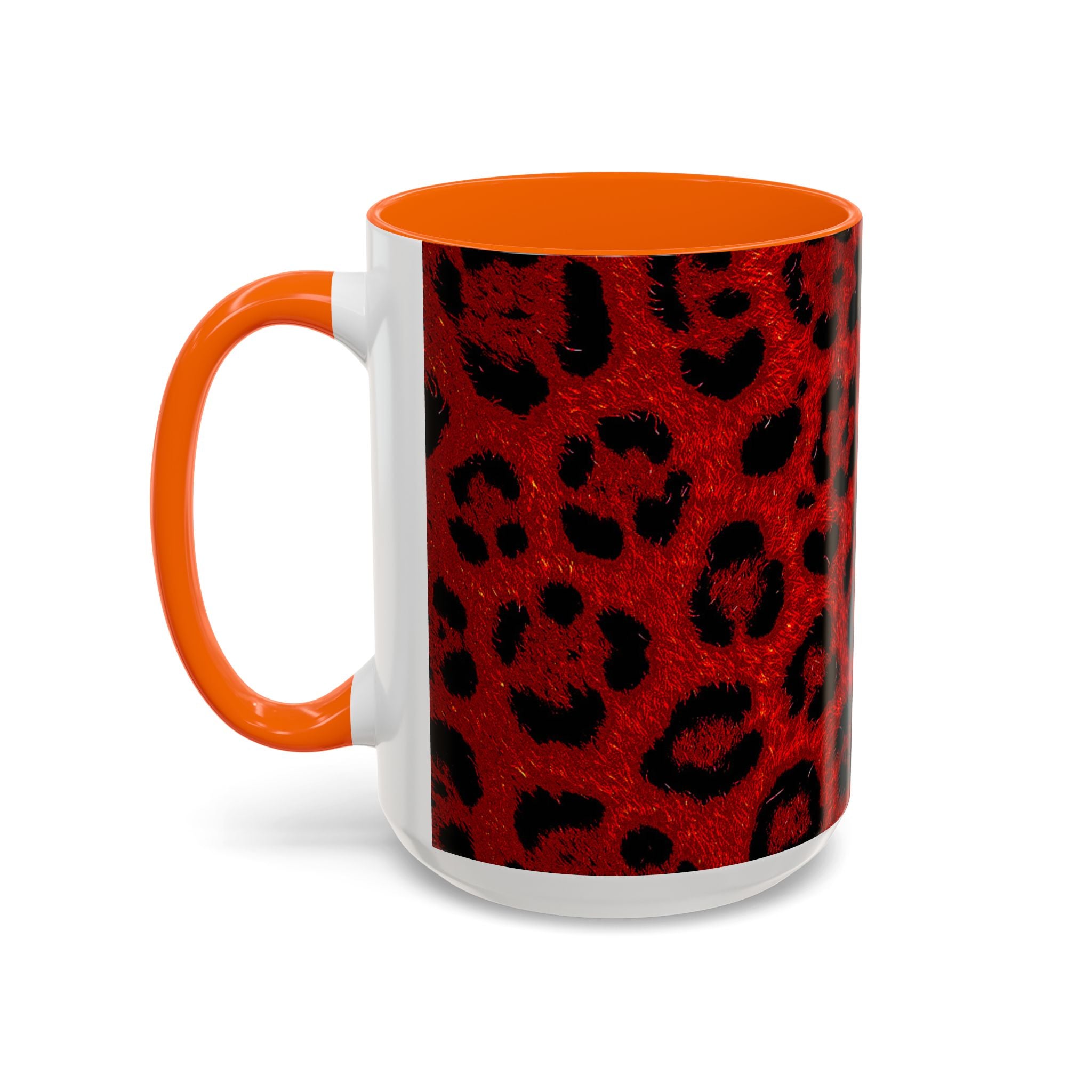 Red Leopard Print Accent Coffee Mug (11/15oz)