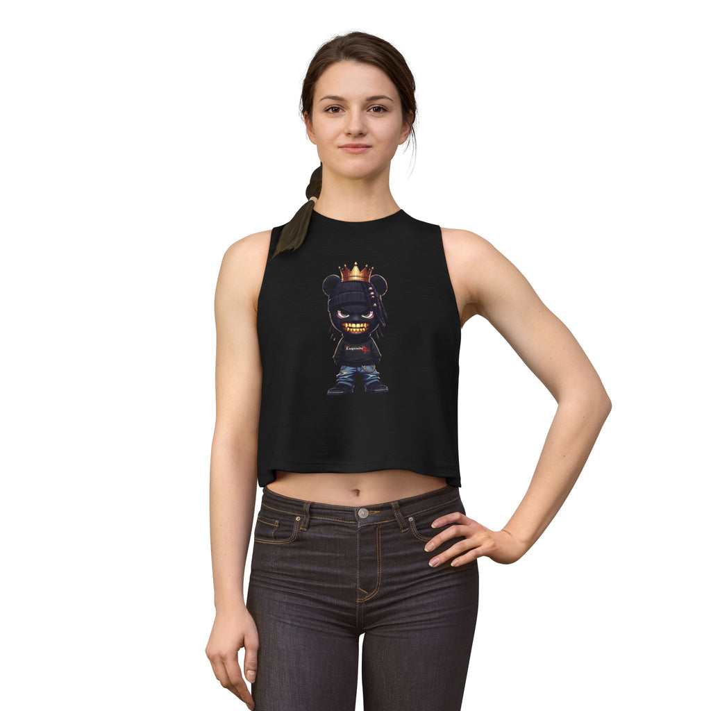 Women's Crop Top — Urban Bear King Graphic Crop Tank