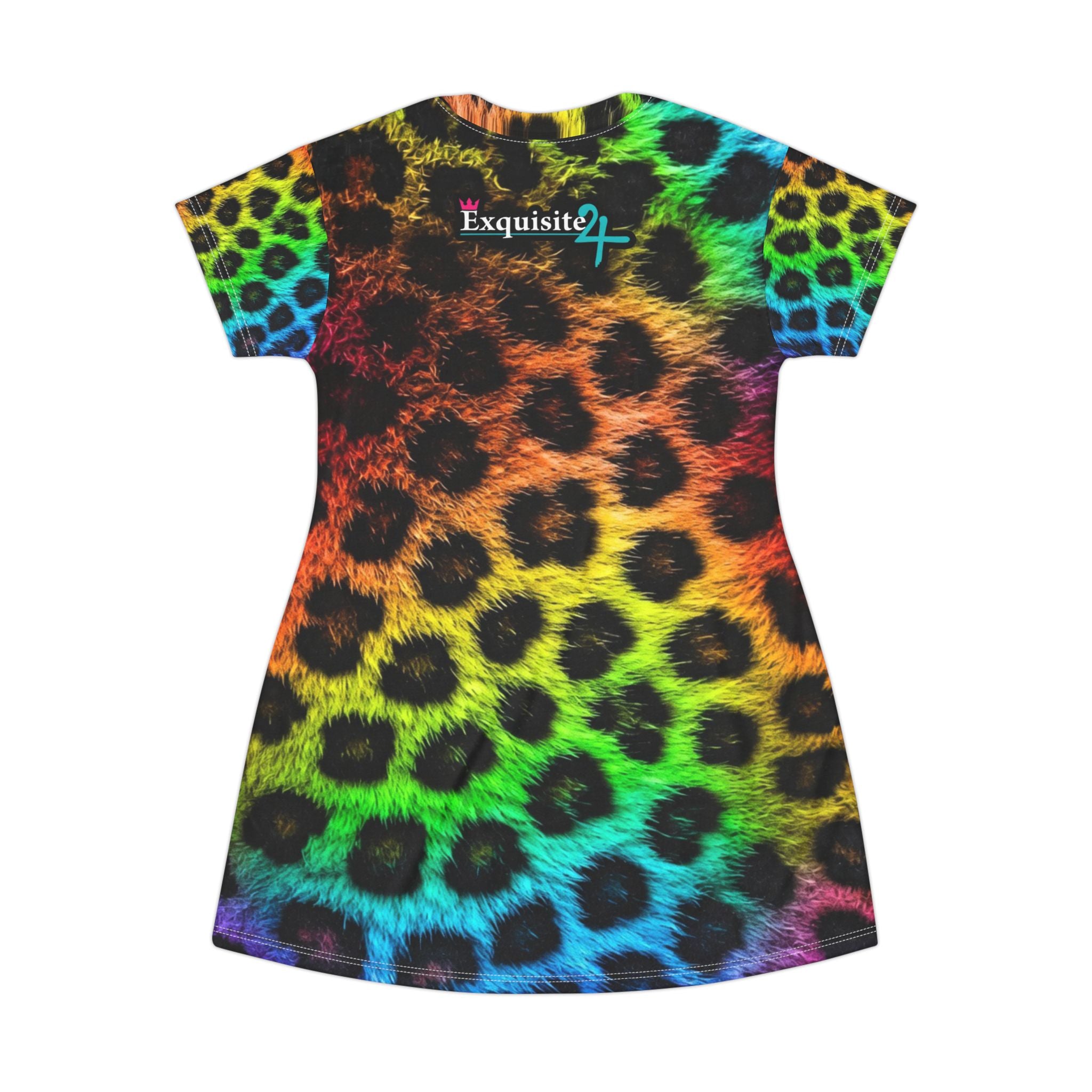 Leopard Grillz T-Shirt Dress — Rainbow Leopard