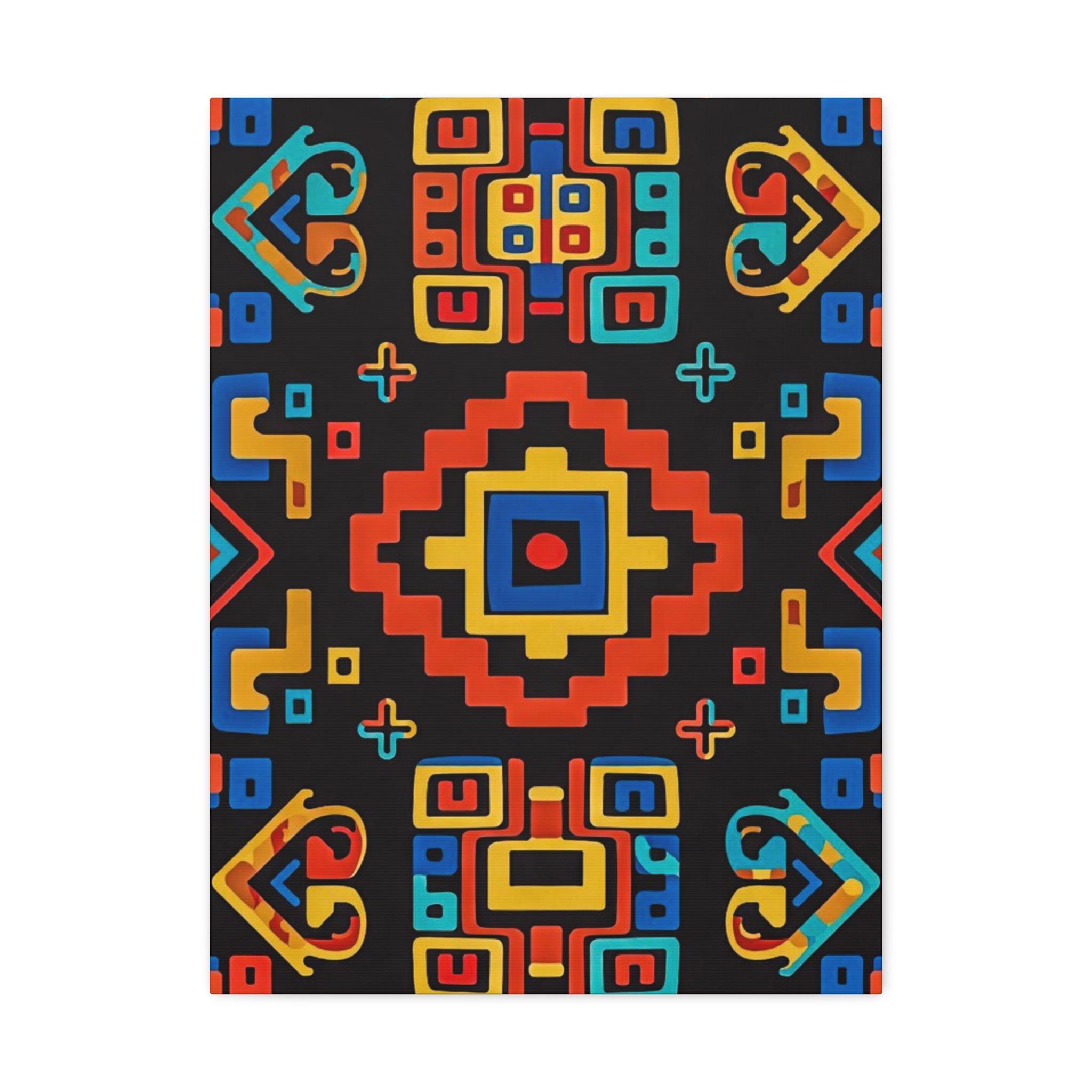 Bold Geometric Aztec Stretched Canvas Wall Art