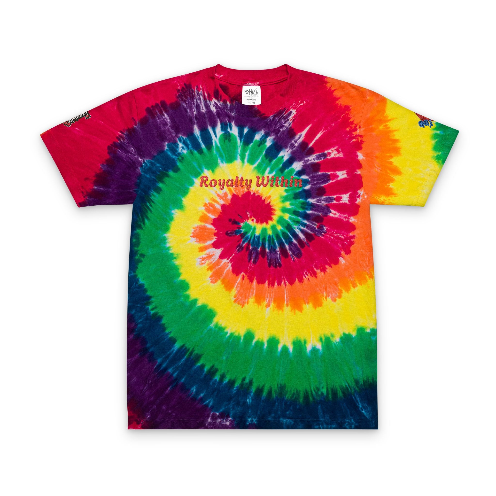 Tie-Dye Spiral 'Royal Within' Embroidered T-Shirt