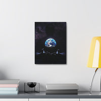 Galaxy Hands Stretched Canvas – Earth in Palm Wall Art