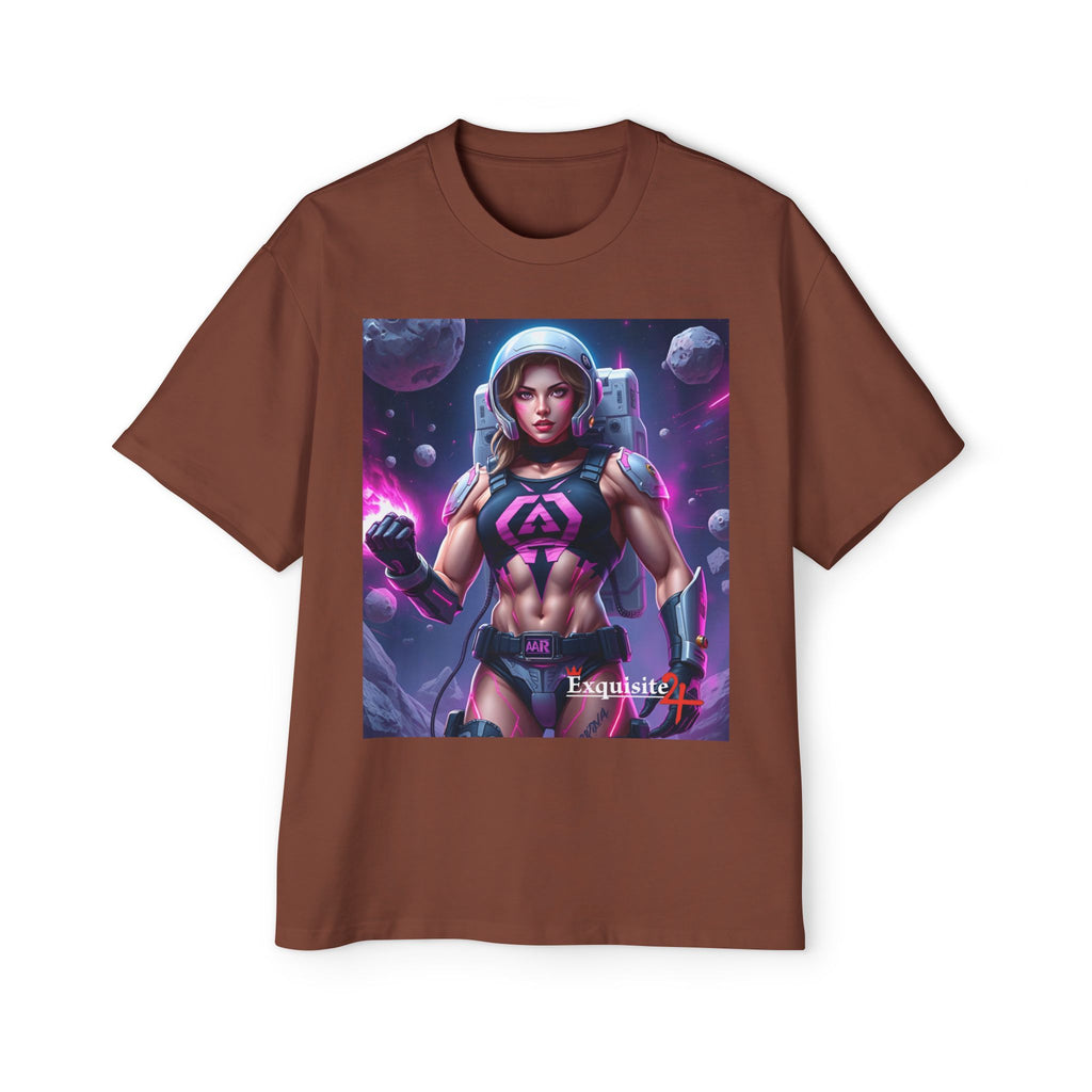 Astronaut Warrior Graphic Tee — Men's Sci‑Fi Space Gamer Oversized Shirt