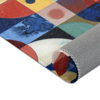 Geometric Color Block Area Rug — Mid-Century Abstract Modern Accent Rug