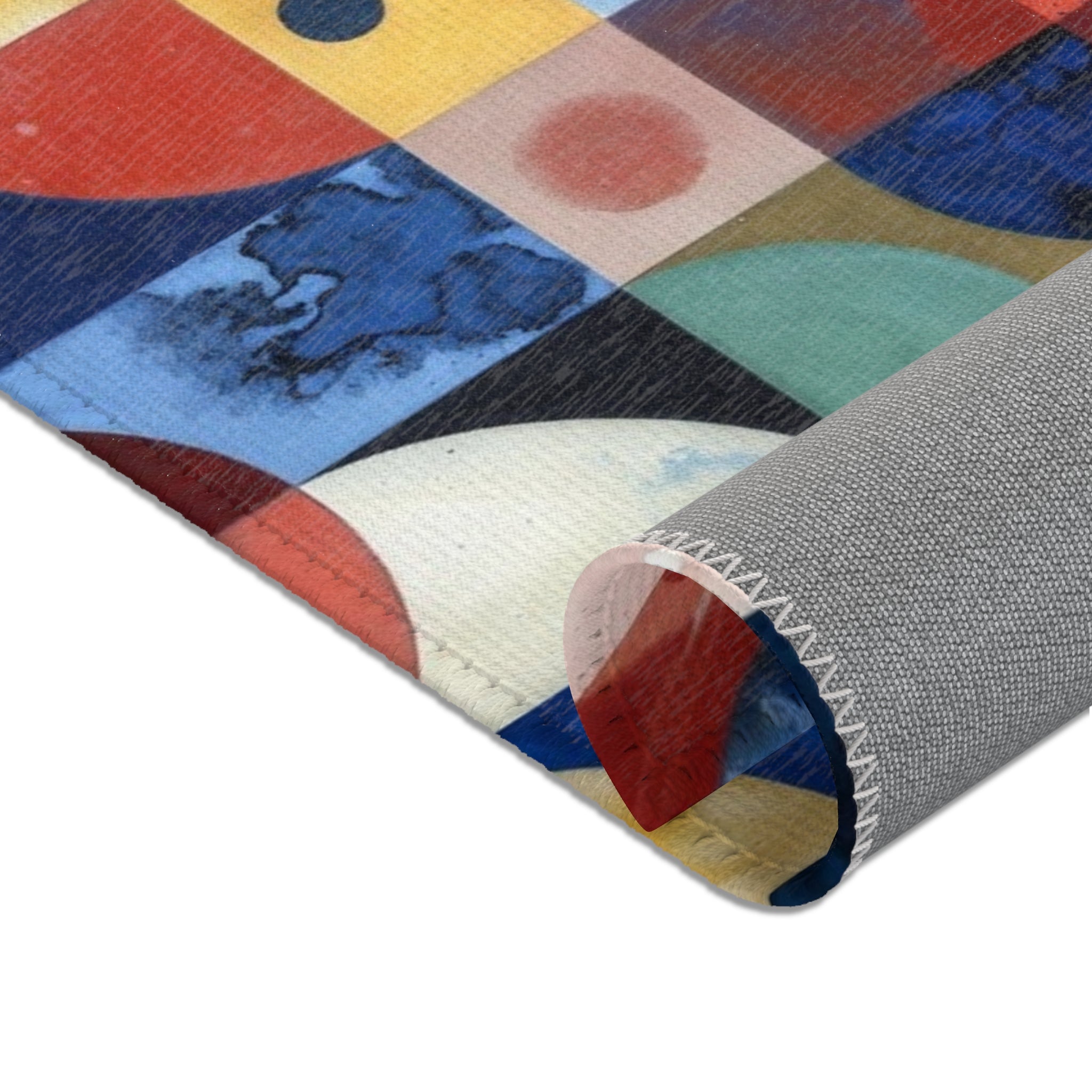 Geometric Color Block Area Rug — Mid-Century Abstract Modern Accent Rug