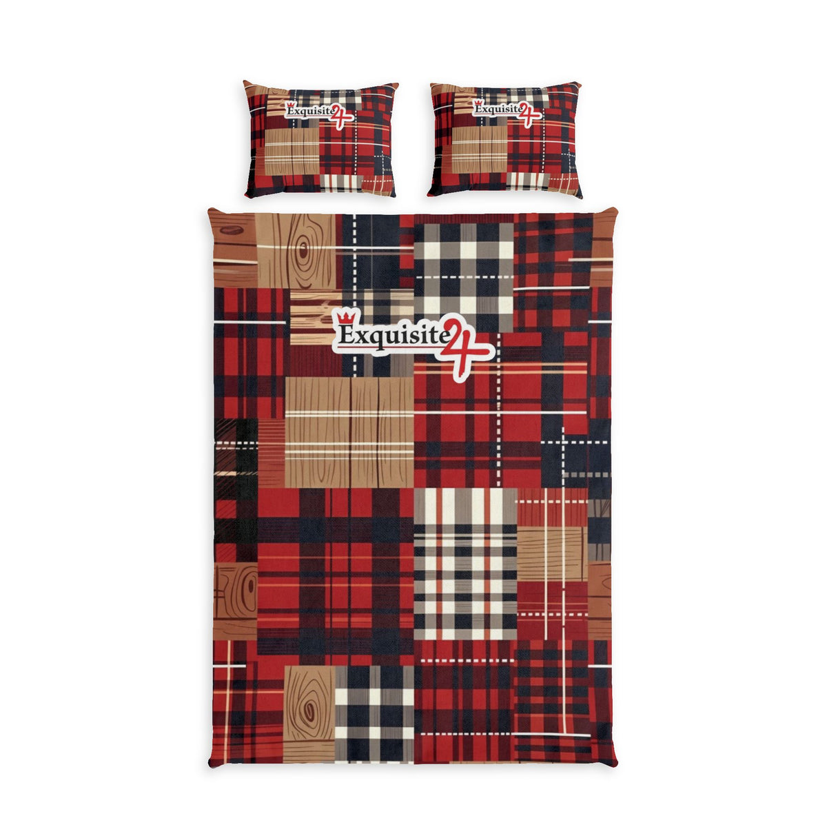 Plaid Patchwork Cotton Duvet Cover Set