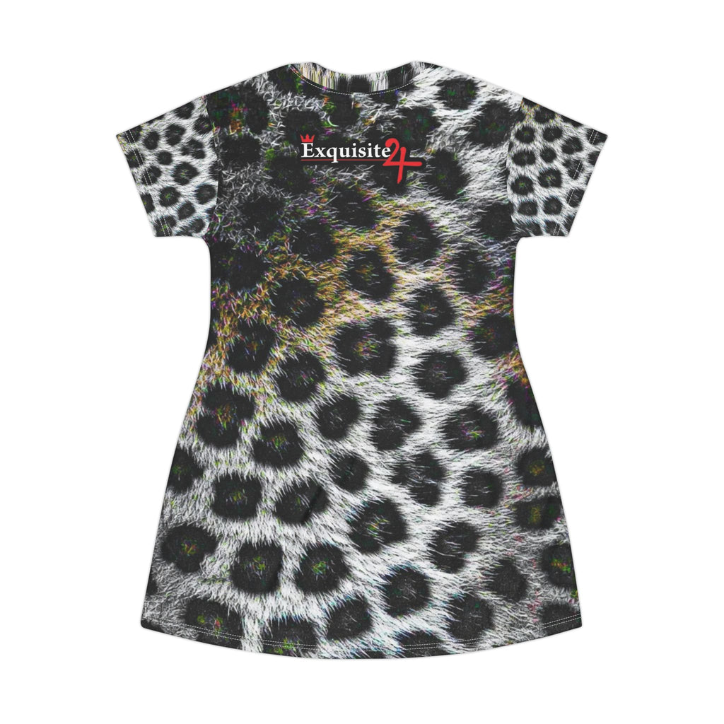 Leopard Grillz T-Shirt Dress — Snow Leopard