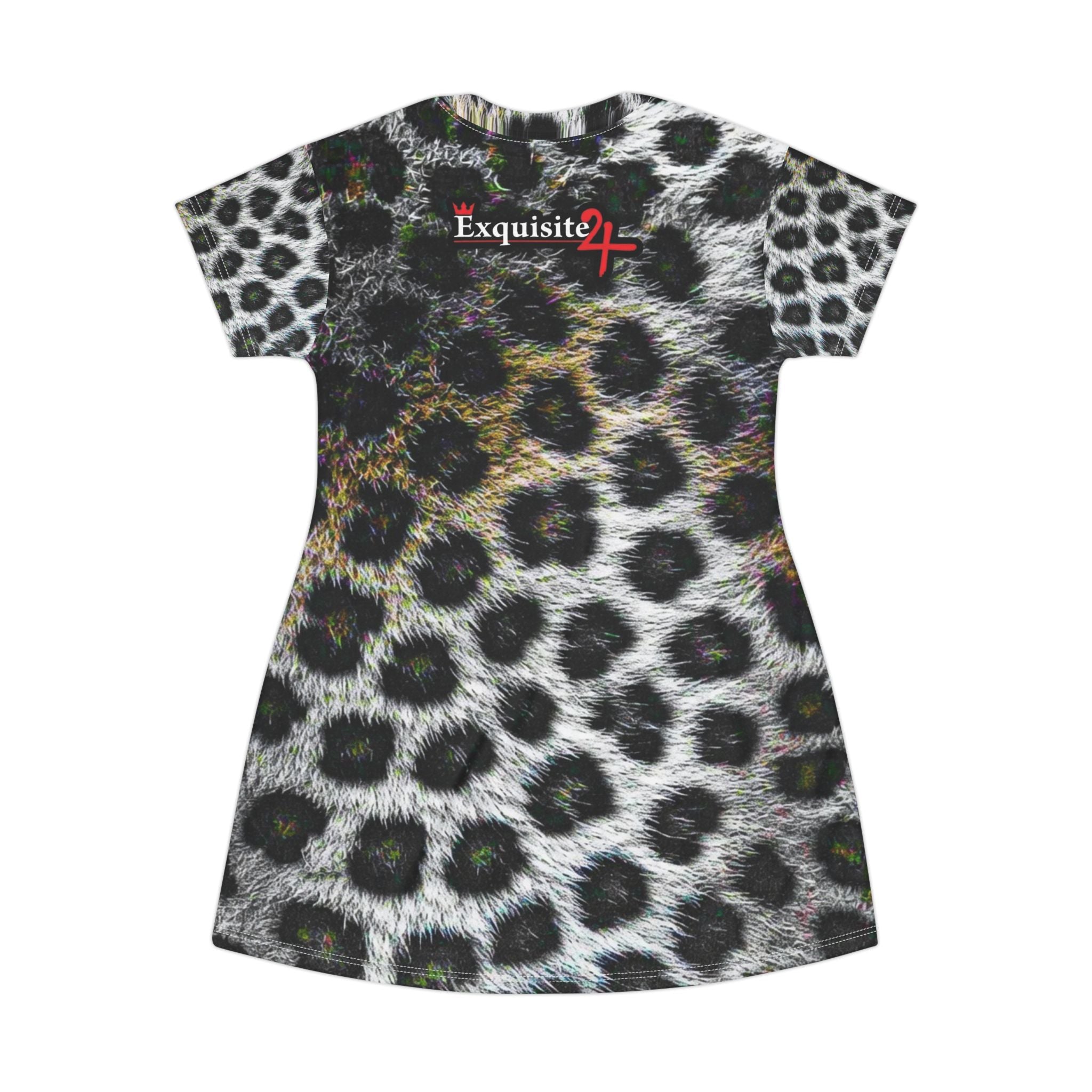 Leopard Grillz T-Shirt Dress — Snow Leopard