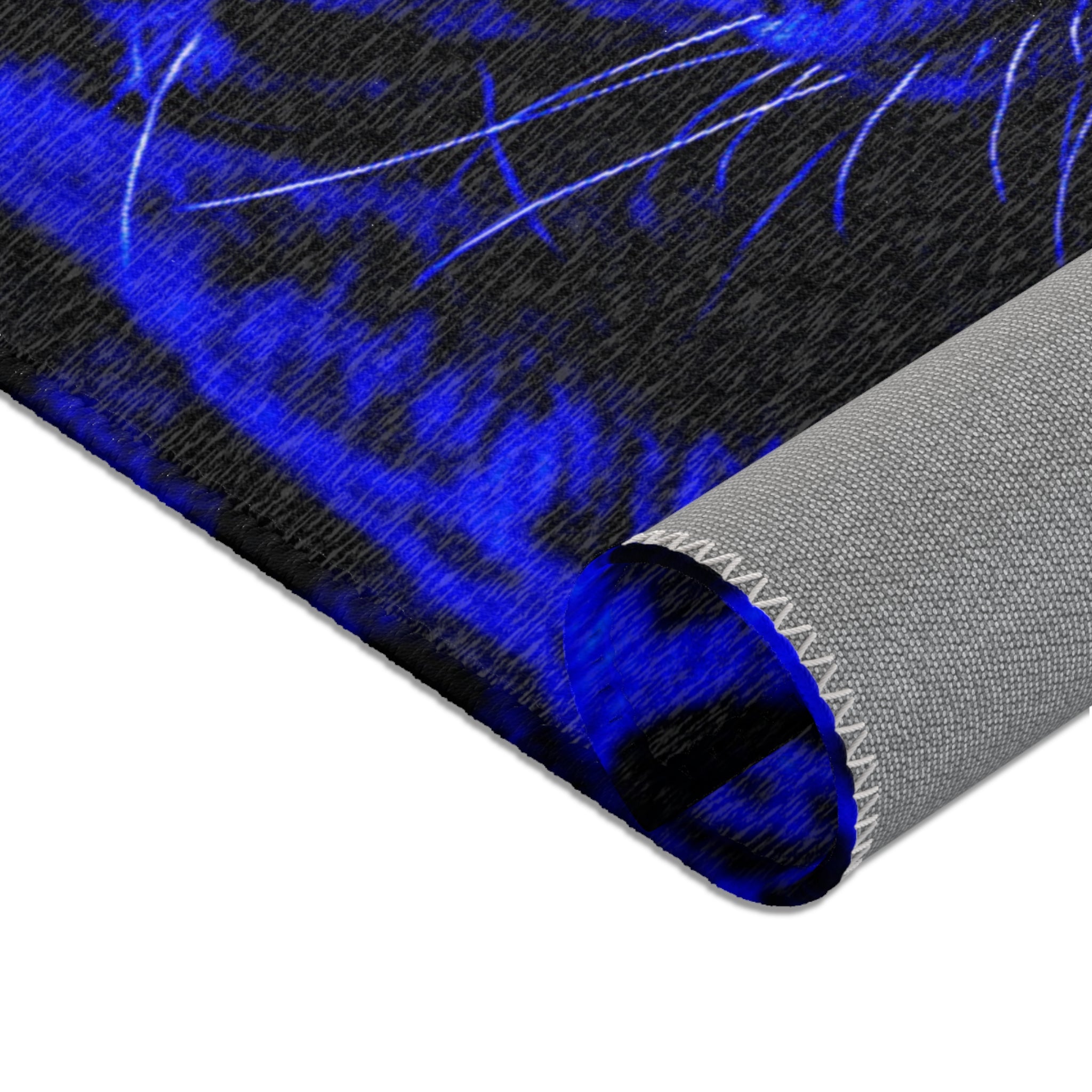 Blue Leopard Area Rug – Bold Neon Leopard Accent Rug for Living Room, Bedroom & Game Room