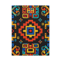 Bold Geometric Aztec Stretched Canvas Wall Art