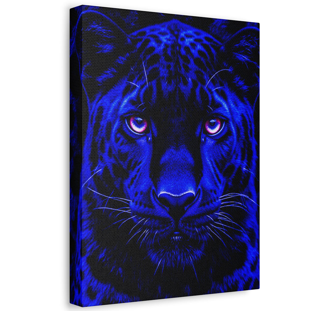 Blue Panther Stretched Canvas Wall Art