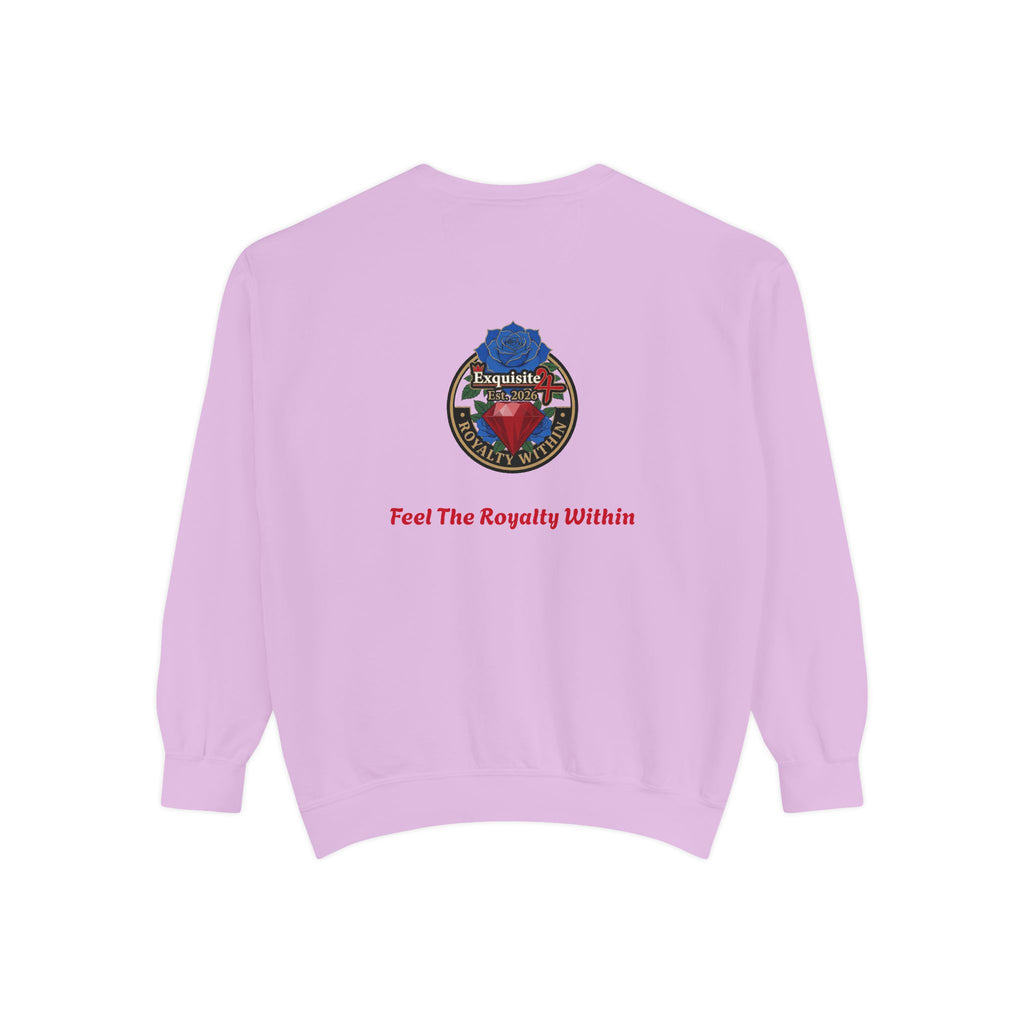 Exquisite 'Feel The Royalty Within' Sweatshirt — Crown Emblem Garment-Dyed Crewneck