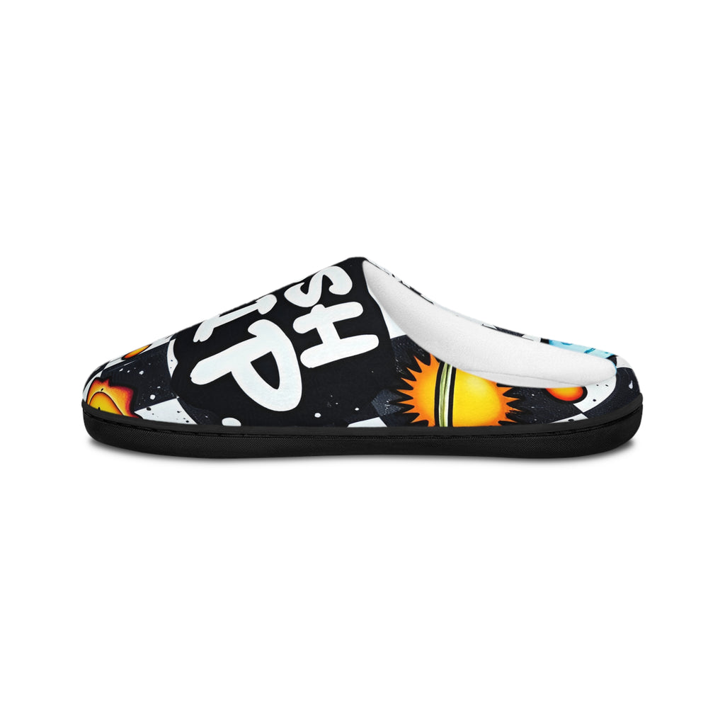 Men's Slippers — 'Fresh Drip' Emoji Graphic Indoor House Shoes