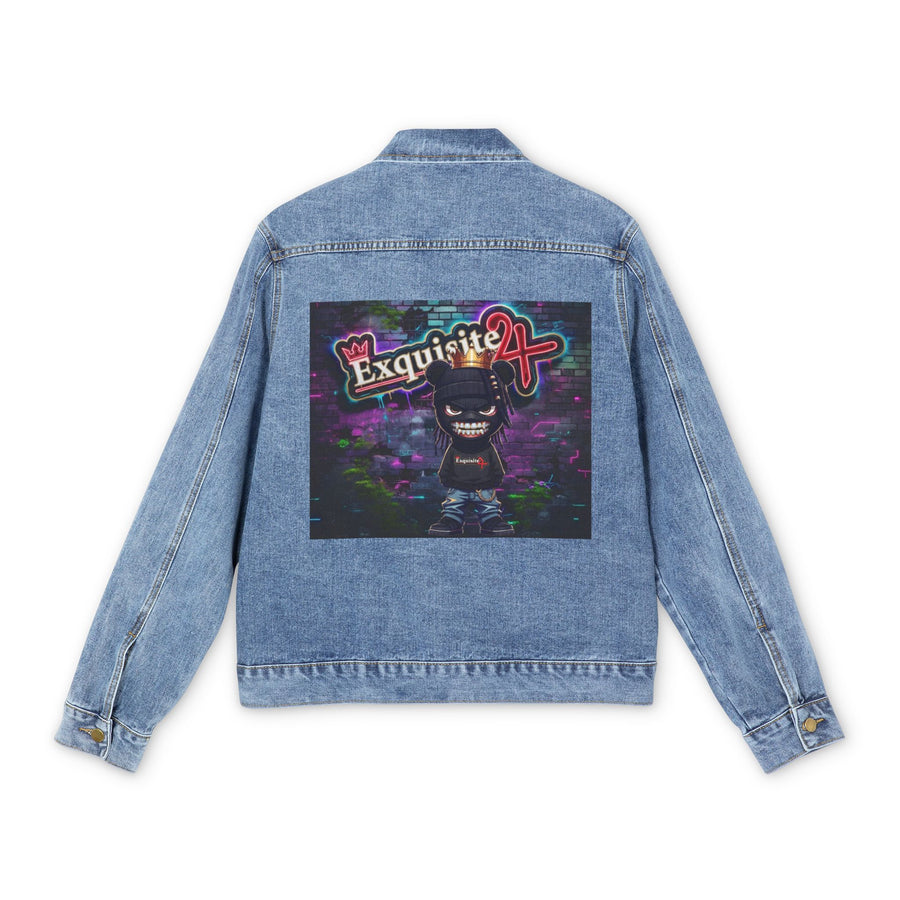 Denim Jacket — Exquisite 24 Logo Back Graphic Men's Jean Jacket