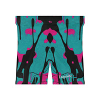 Teal & Magenta Drip Biker Shorts