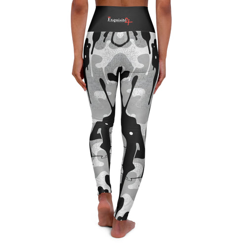 Black & Grey Camo High-Waist Yoga Leggings