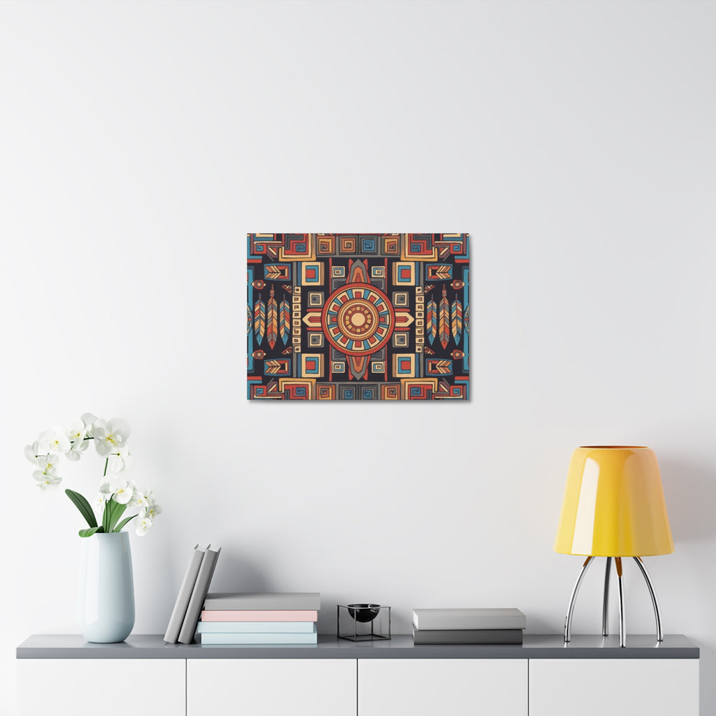 Southwestern Geometric Canvas Art — Tribal Mandala Wall Decor