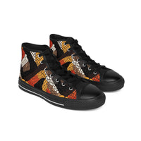 High-Top Sneakers — Autumn Snake Scale Pattern
