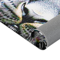 Leopard Portrait Area Rug — Bold Black & White Animal Print Accent Rug