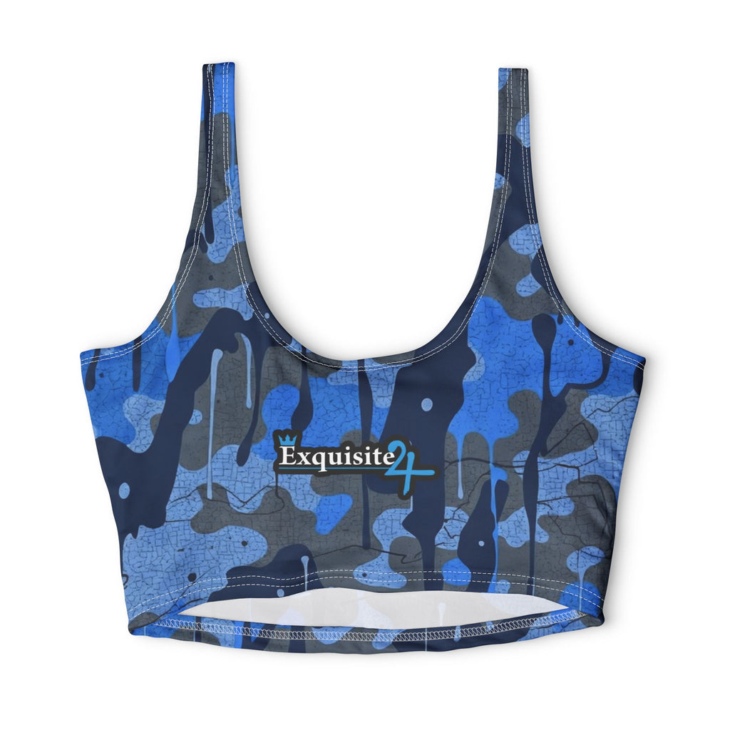 Blue Camo Exquisite 24 Sports Bra