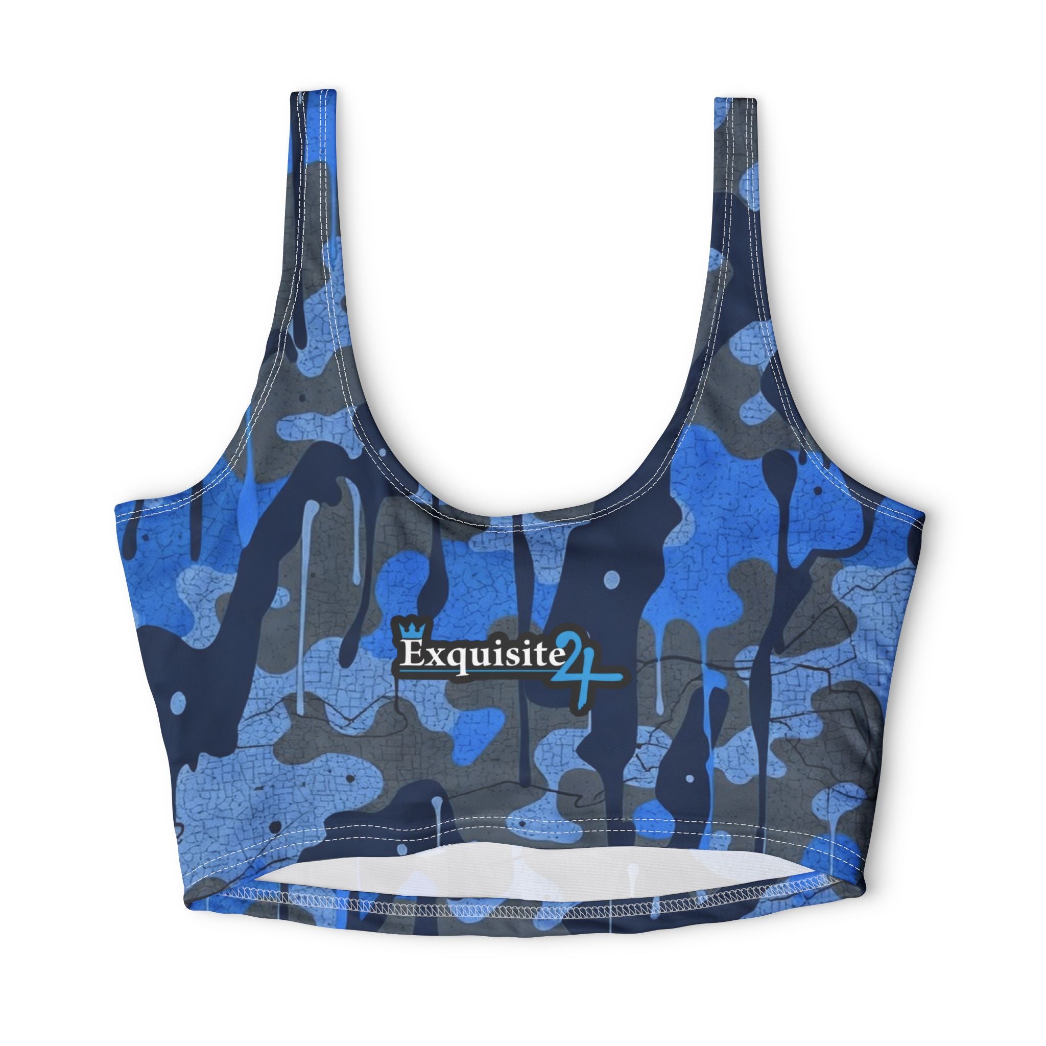 Blue Camo Exquisite 24 Sports Bra