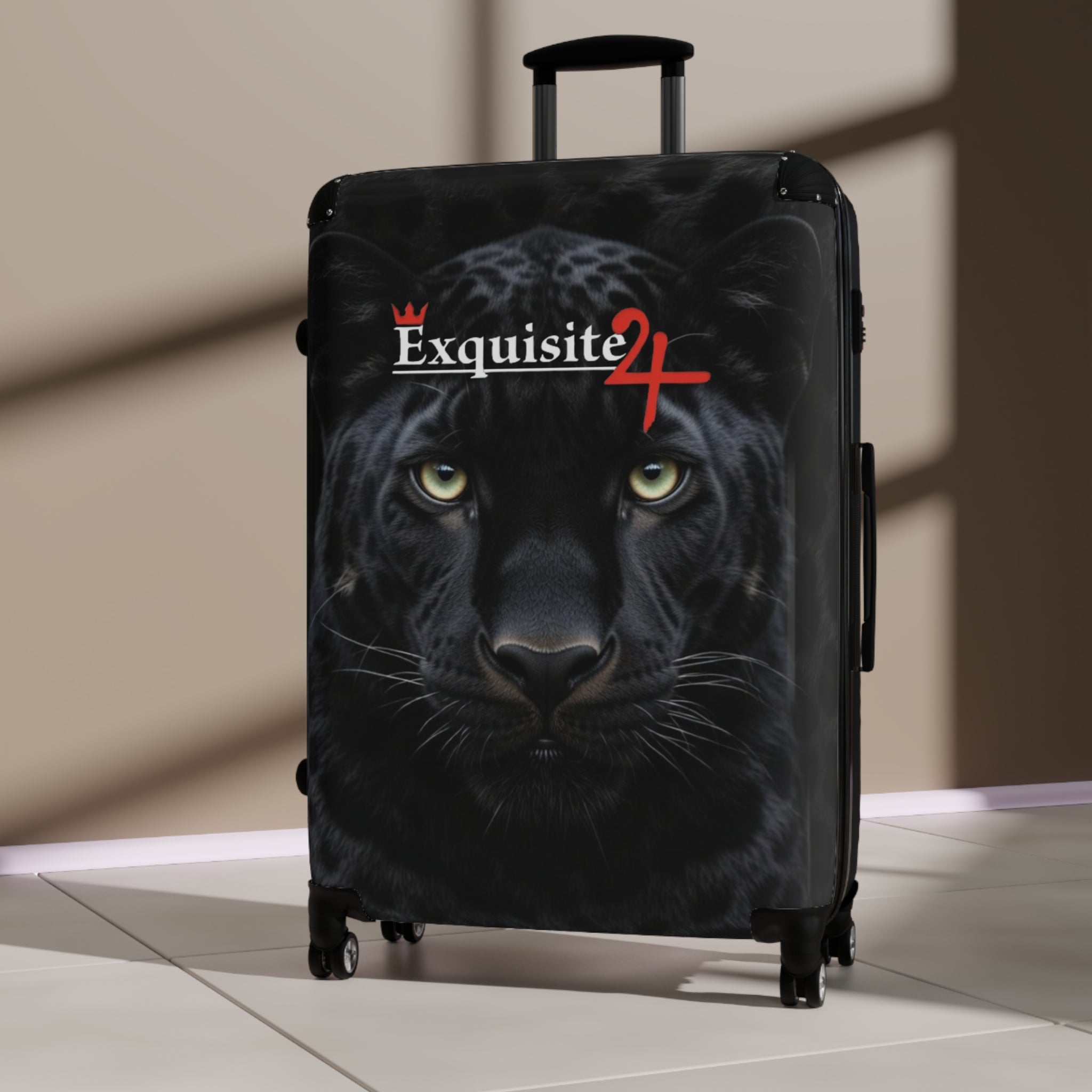 Royal Black Panther Carry-On Suitcase with Exquisite 24 Logo — Bold Travel Luggage