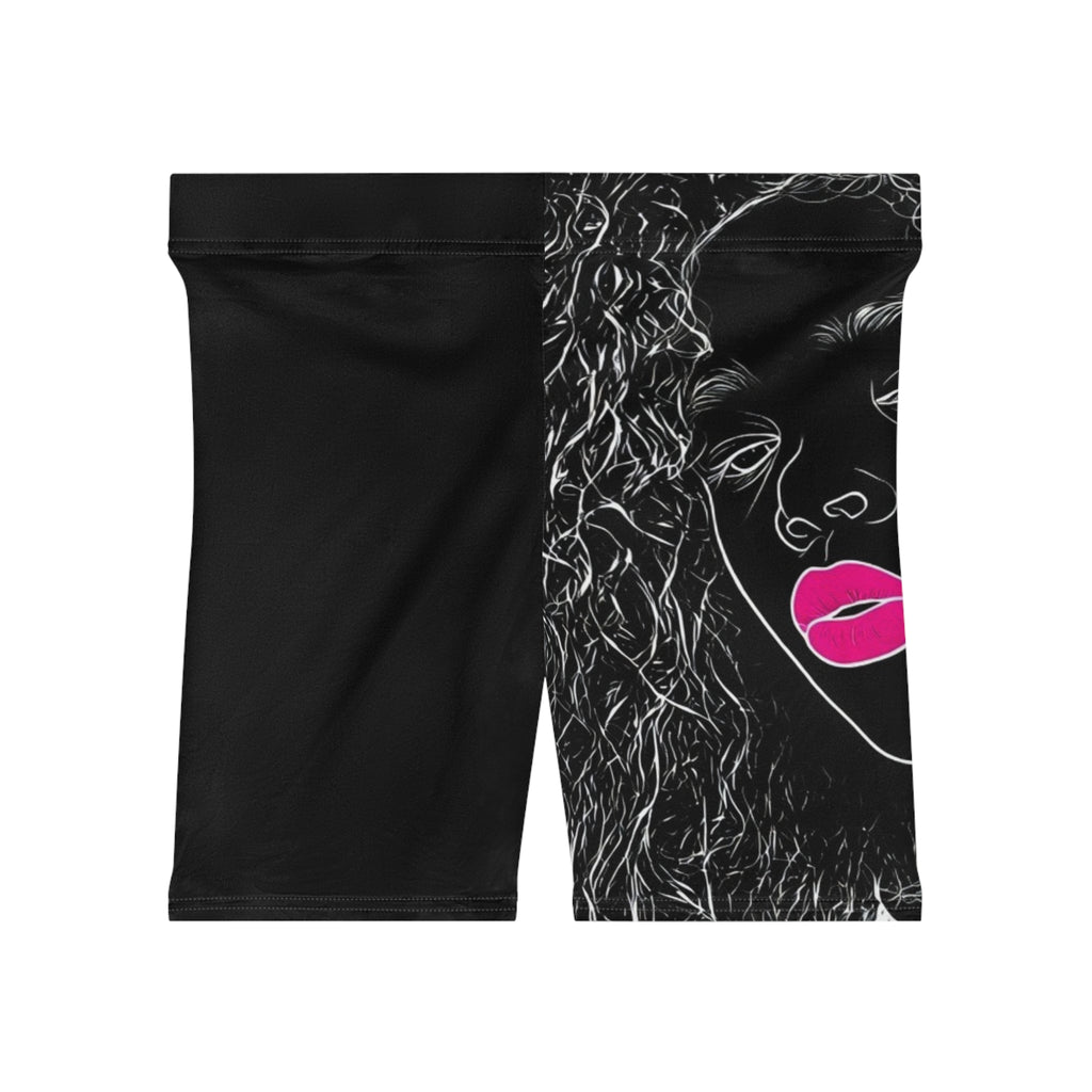 Biker Shorts — Exquisite 24 Neon Pop Face Design,  Activewear