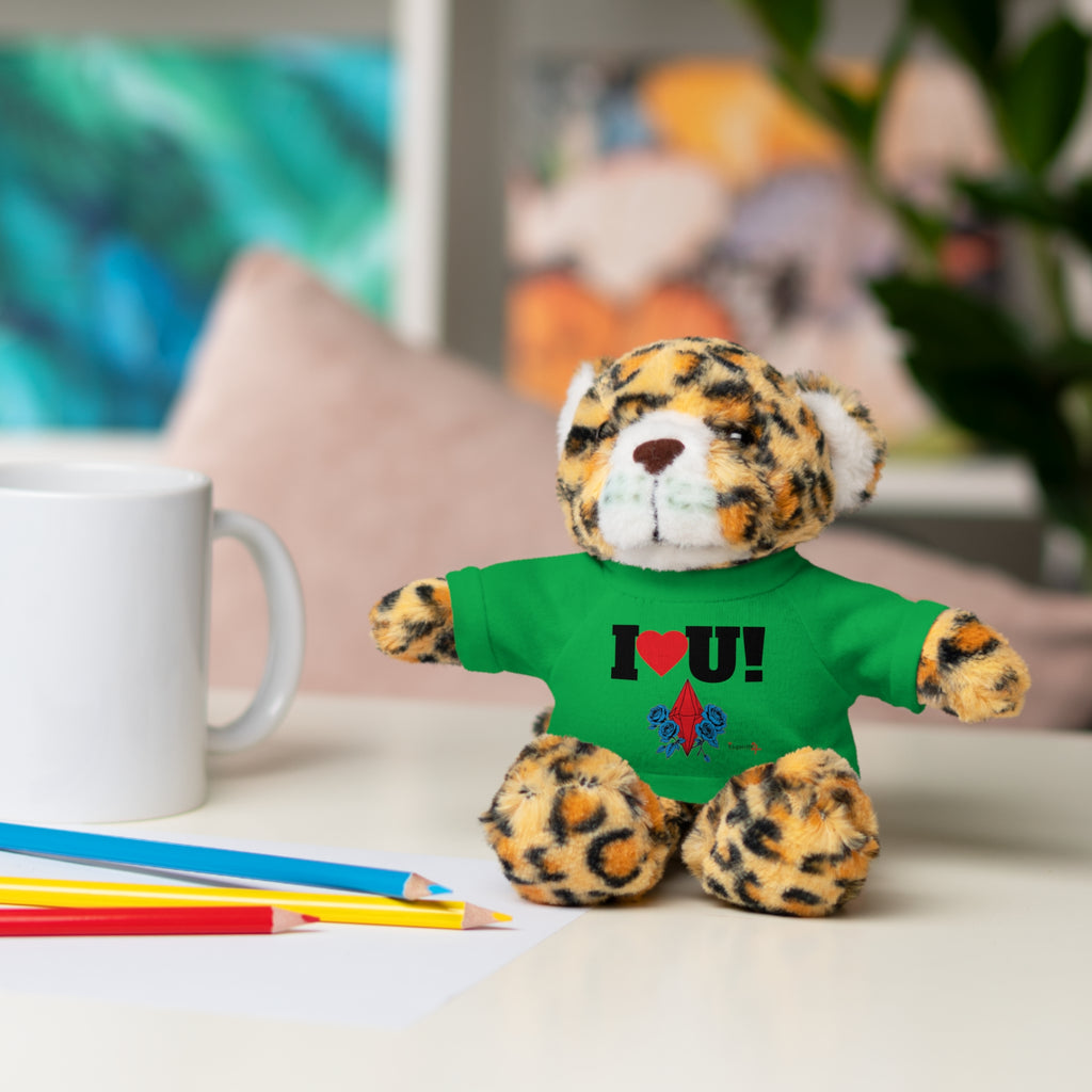 Plush Bear with Branded Tee – Red Diamond and Blue Roses Teddy