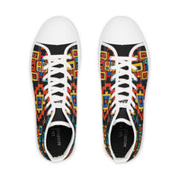 Ethnic Geo Pattern High Top Sneakers — Colorful Tribal-Inspired Men's Shoes