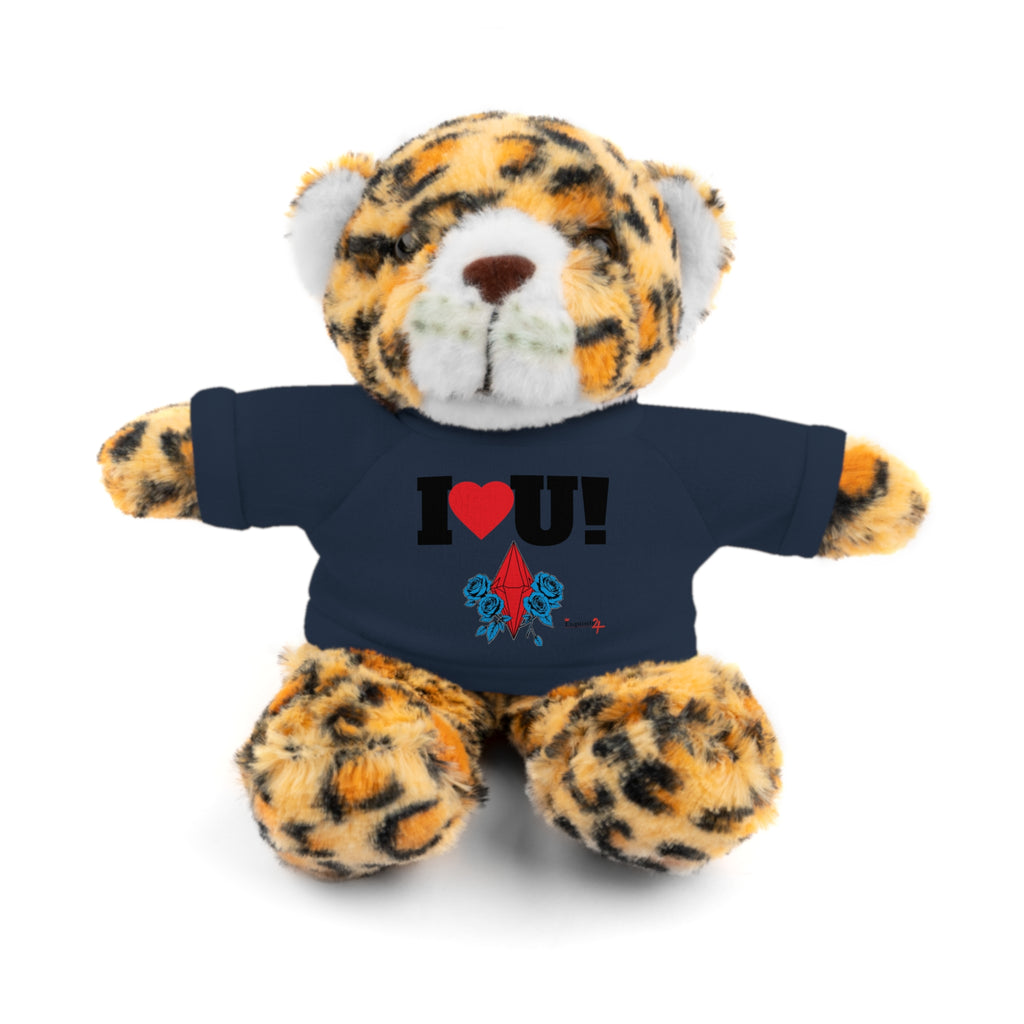 Plush Bear with Branded Tee – Red Diamond and Blue Roses Teddy