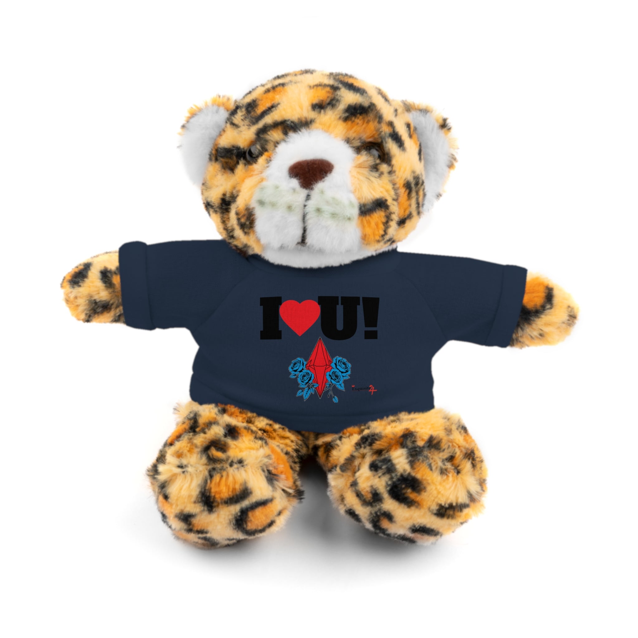 Plush Bear with Branded Tee – Red Diamond and Blue Roses Teddy
