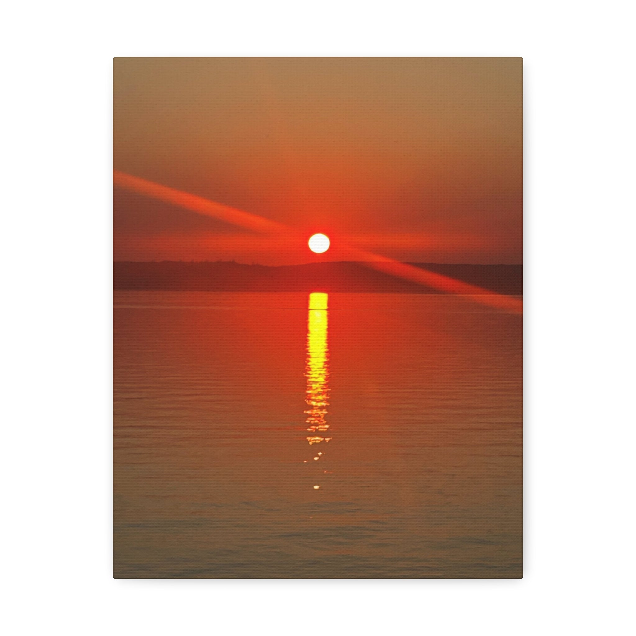 Sunset Reflection Stretched Canvas Wall Art