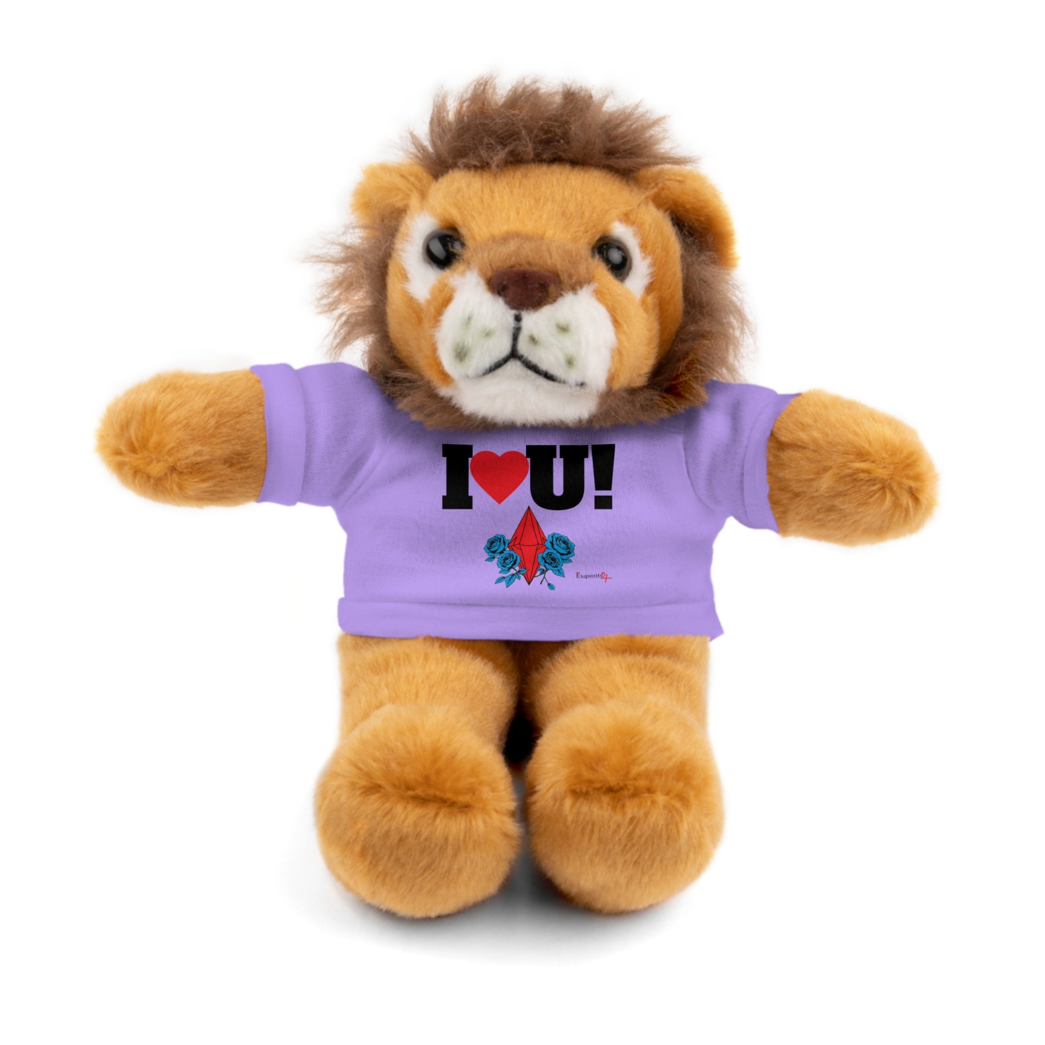 Plush Bear with Branded Tee – Red Diamond and Blue Roses Teddy