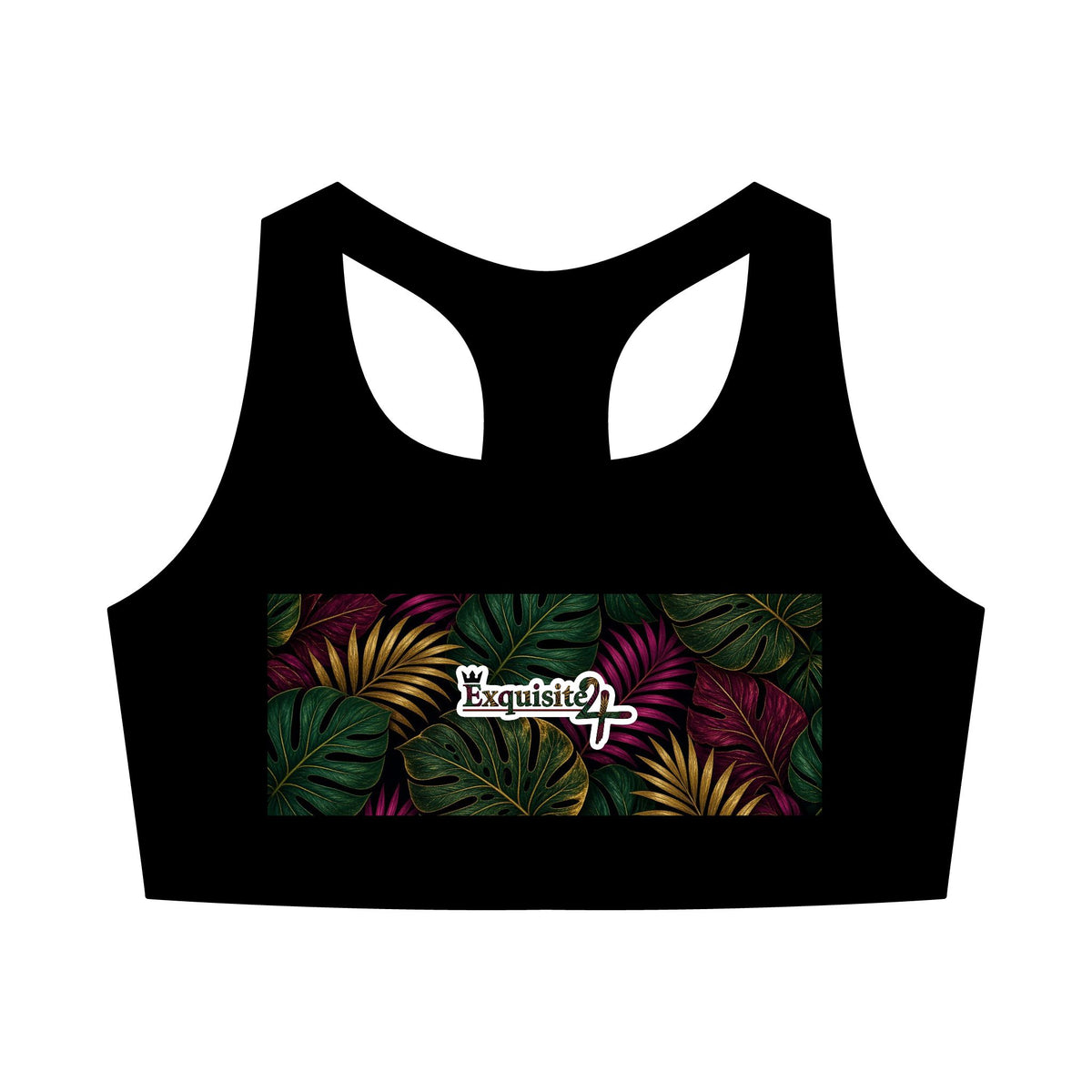 Tropical Leaf Sports Bra