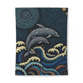 Dolphin Waves Duvet Cover — Nautical Boho Cotton Bedding