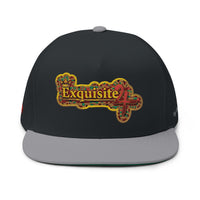 Embroidered 'Exquisite 24' Flat Bill Cap — Kente-Inspired Patch Snapback