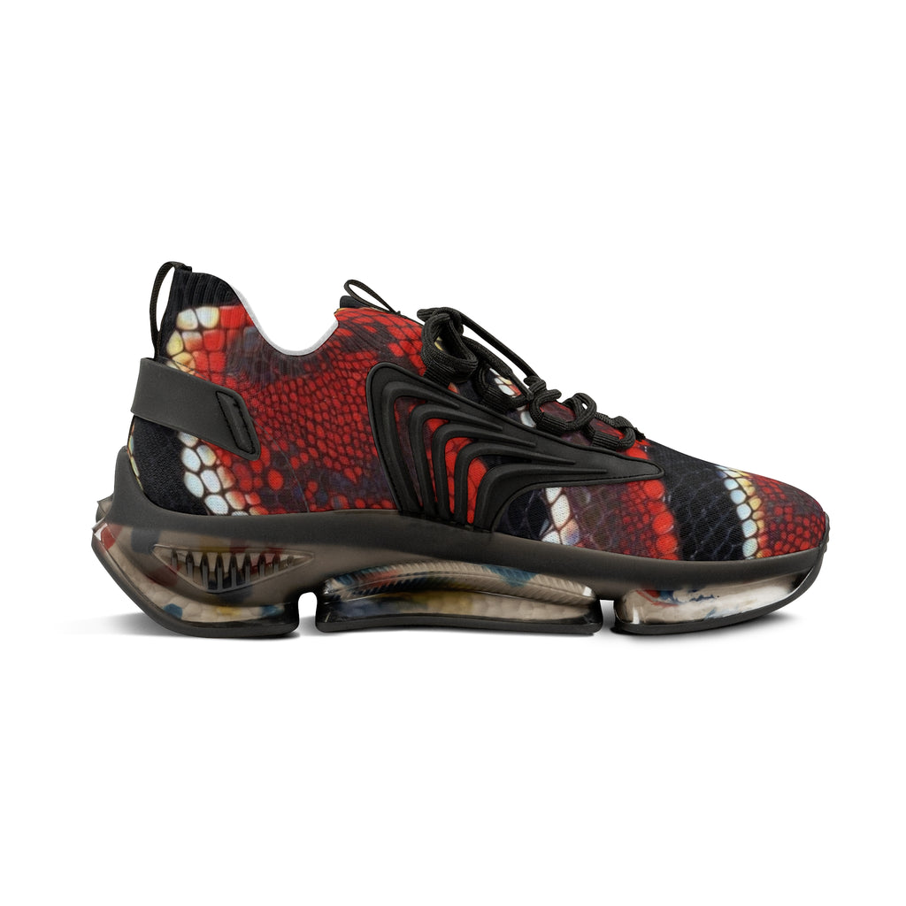 Men's Mesh Snakeskin Print Sneakers
