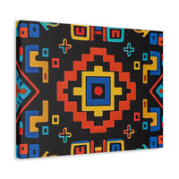 Bold Geometric Aztec Stretched Canvas Wall Art
