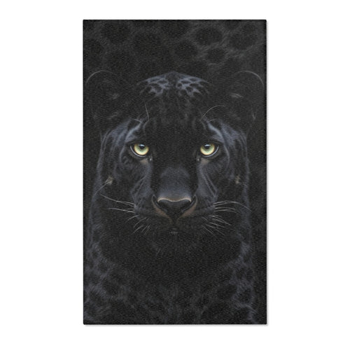 Black Panther Area Rug — Realistic Panther Face Decorative Accent Rug