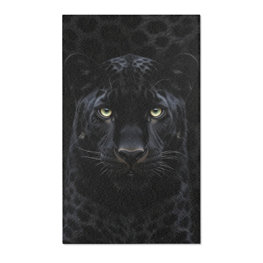 Black Panther Area Rug — Realistic Panther Face Decorative Accent Rug