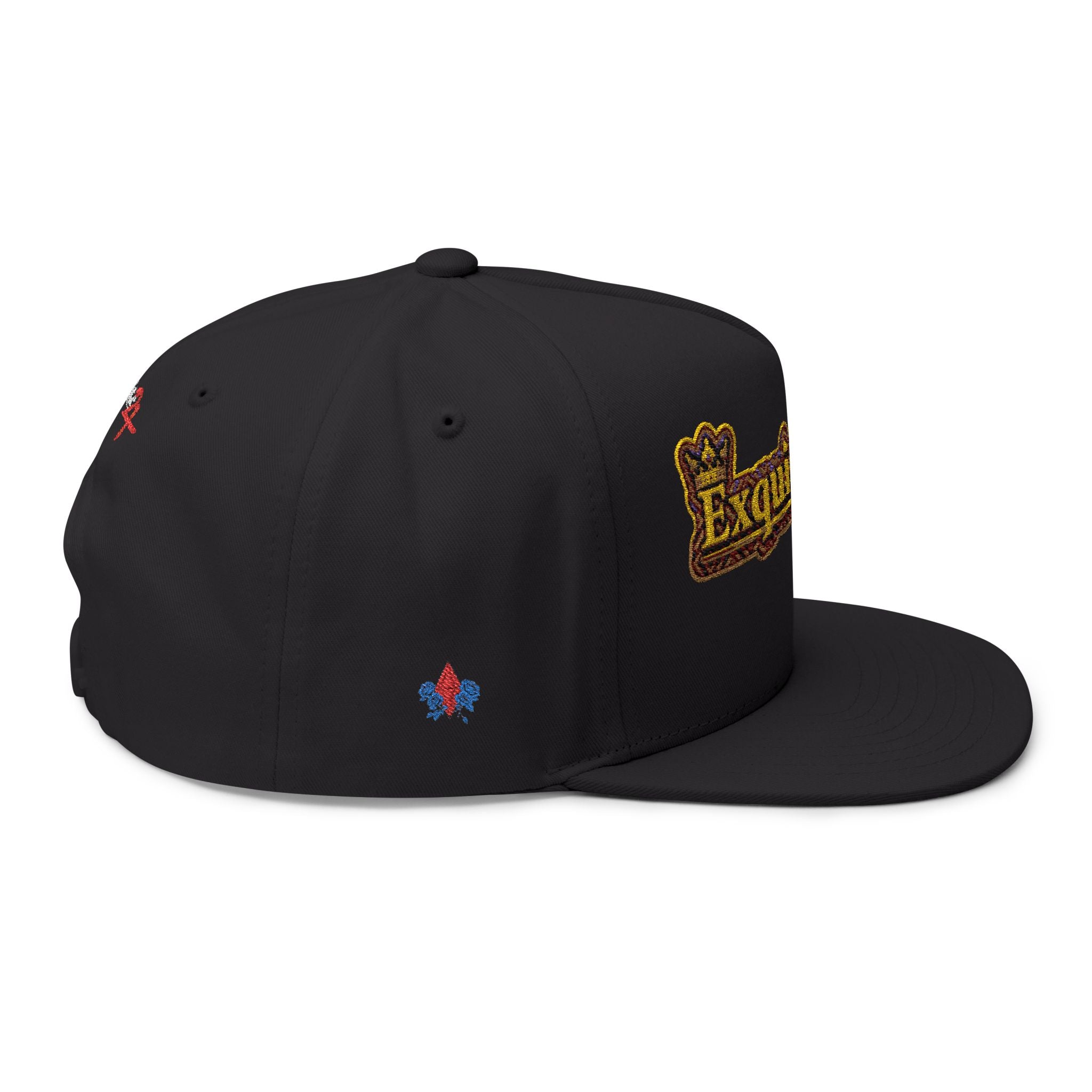 Exquisite 24 Embroidered Floral Patch Flat Bill Cap