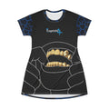 Leopard Grillz T-Shirt Dress — Blue Leopard