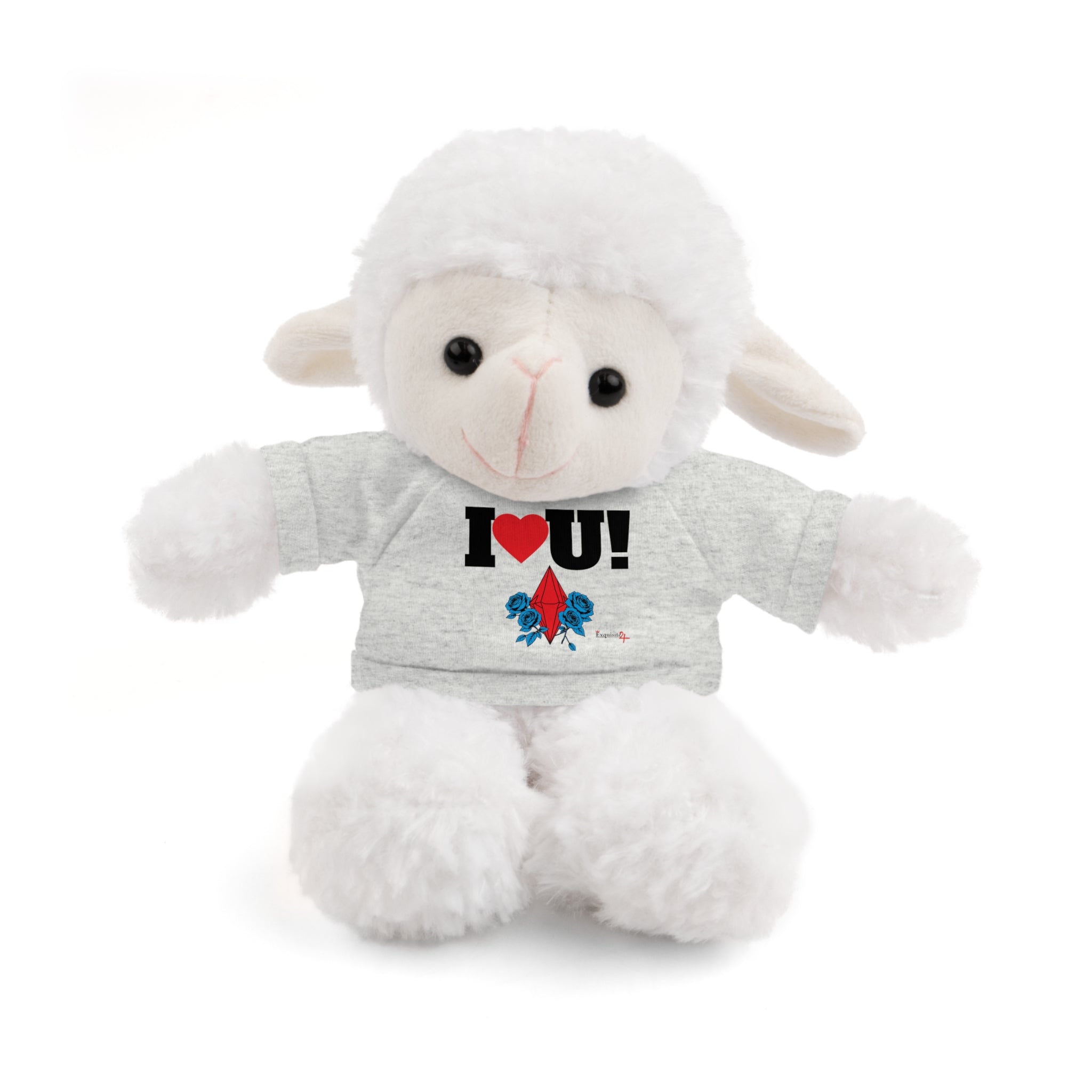 Plush Bear with Branded Tee – Red Diamond and Blue Roses Teddy