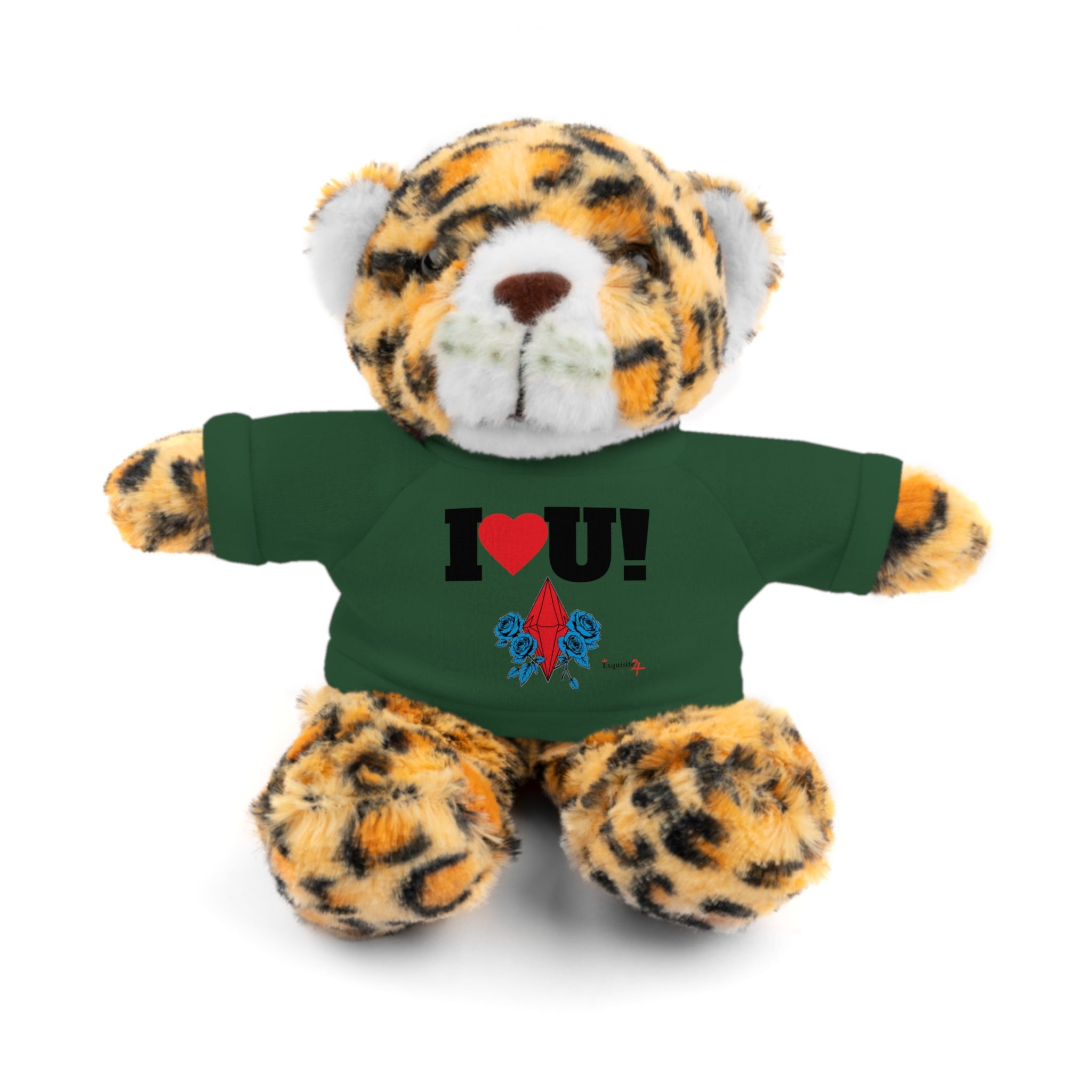 Plush Bear with Branded Tee – Red Diamond and Blue Roses Teddy