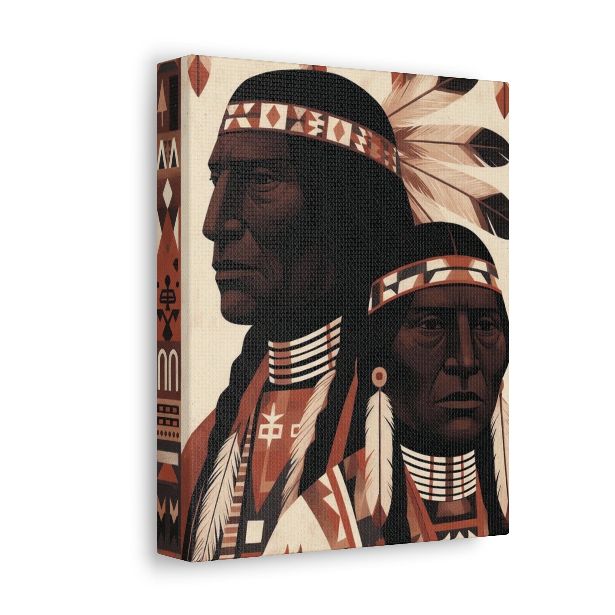Aboriginal American Chiefs Portrait Stretched Canvas