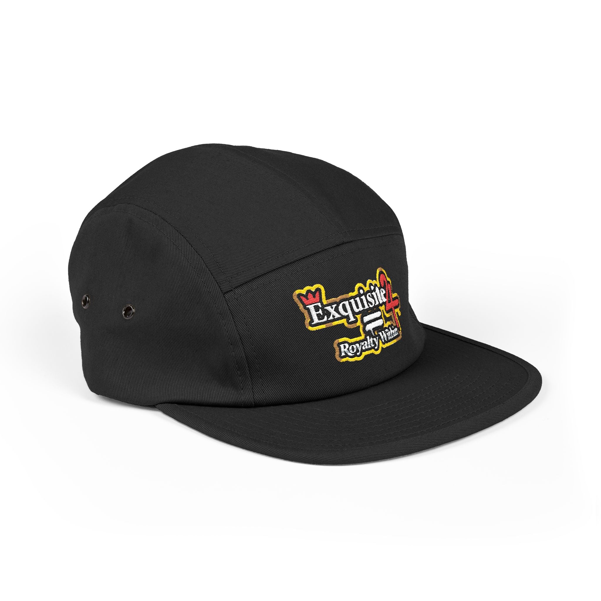Embroidered 5-Panel Cap — 'Exquisite 24' Logo Streetwear Hat