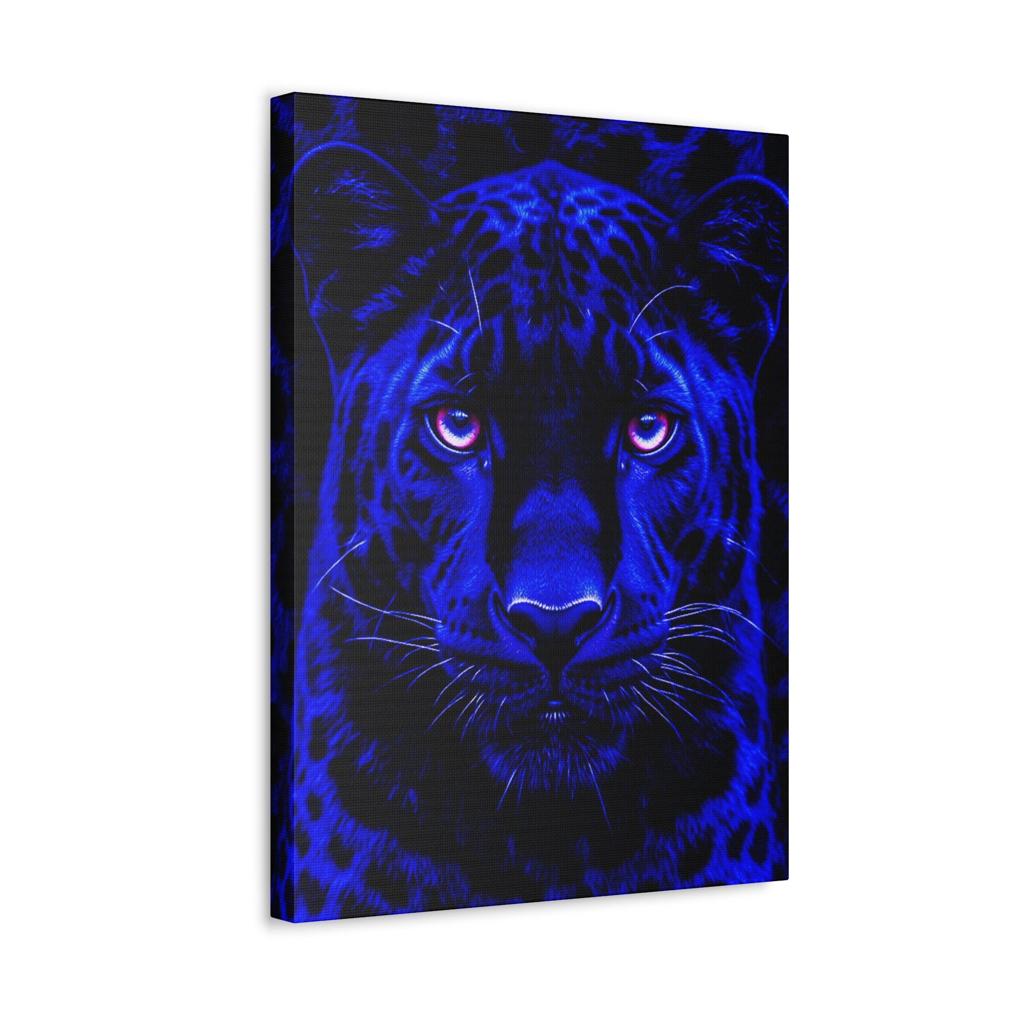 Blue Panther Stretched Canvas Wall Art